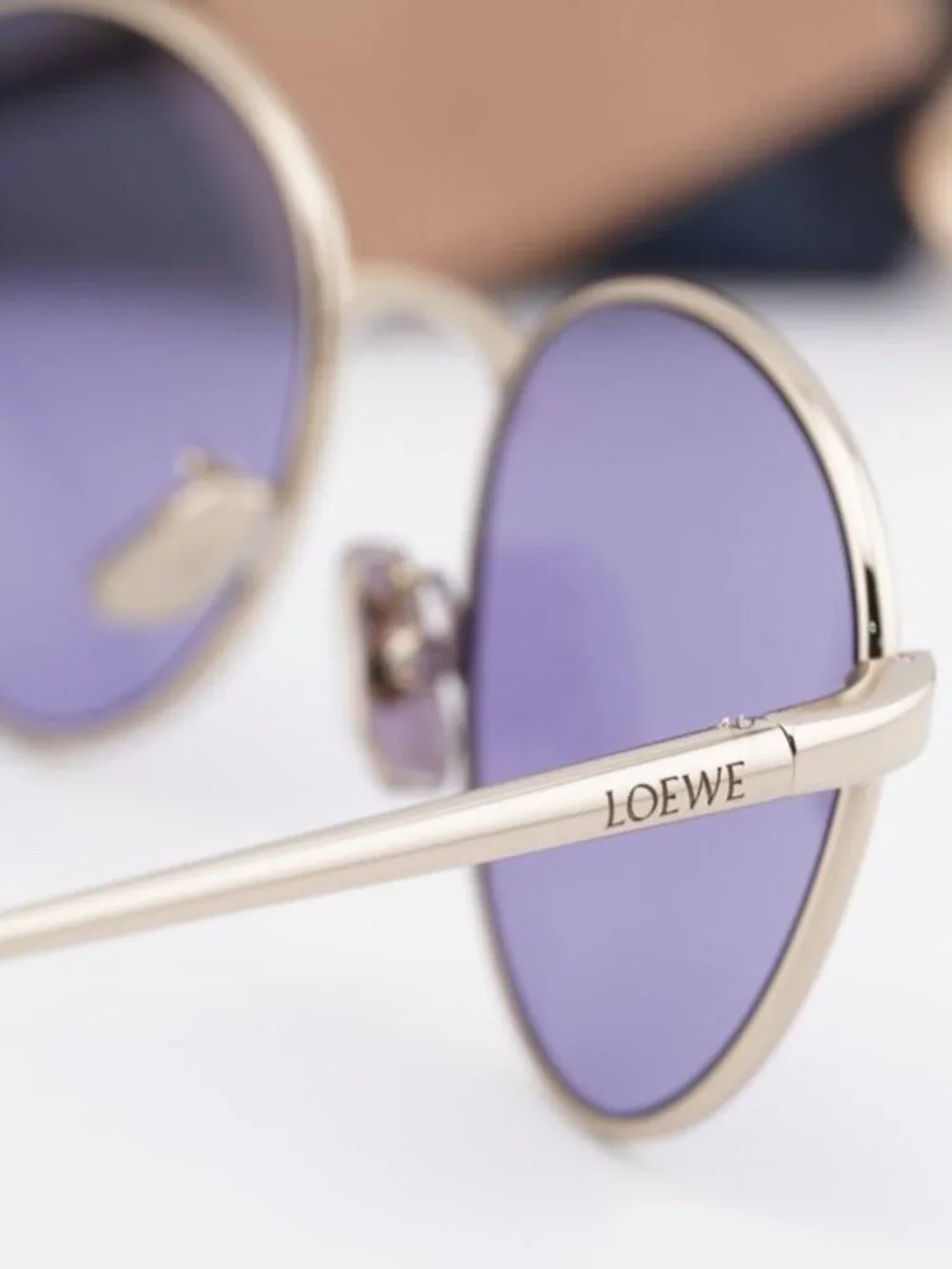 Loewe LW40152U 32Y Square Sunglasses – Gold\ Purple